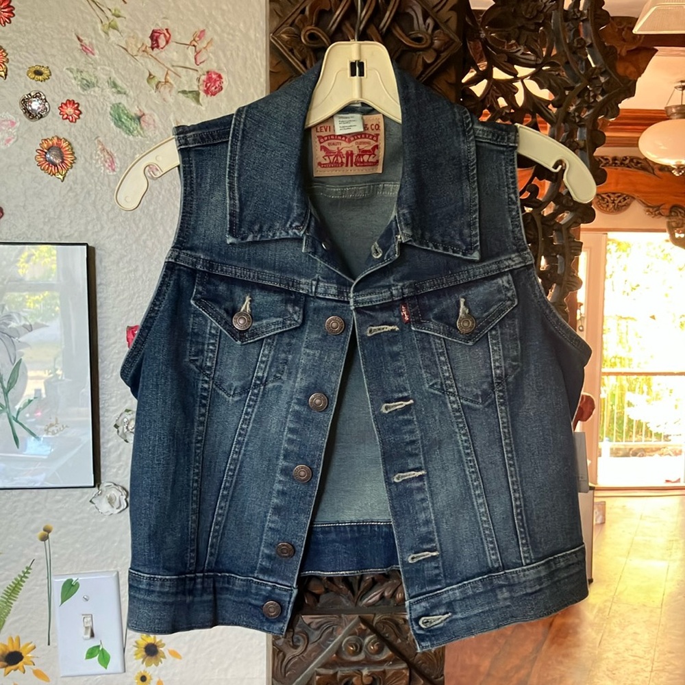 Levi's Dark Wash Blue Denim Vest